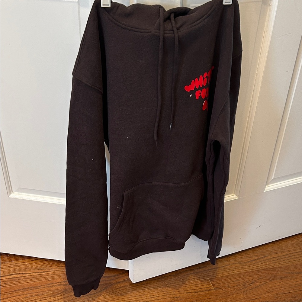 White Fox Boutique Black Hoodie with Red Logo